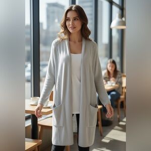 Barefoot Dreams CozyChic Lite Blue Water Cable Cardigan NWT Size 2X